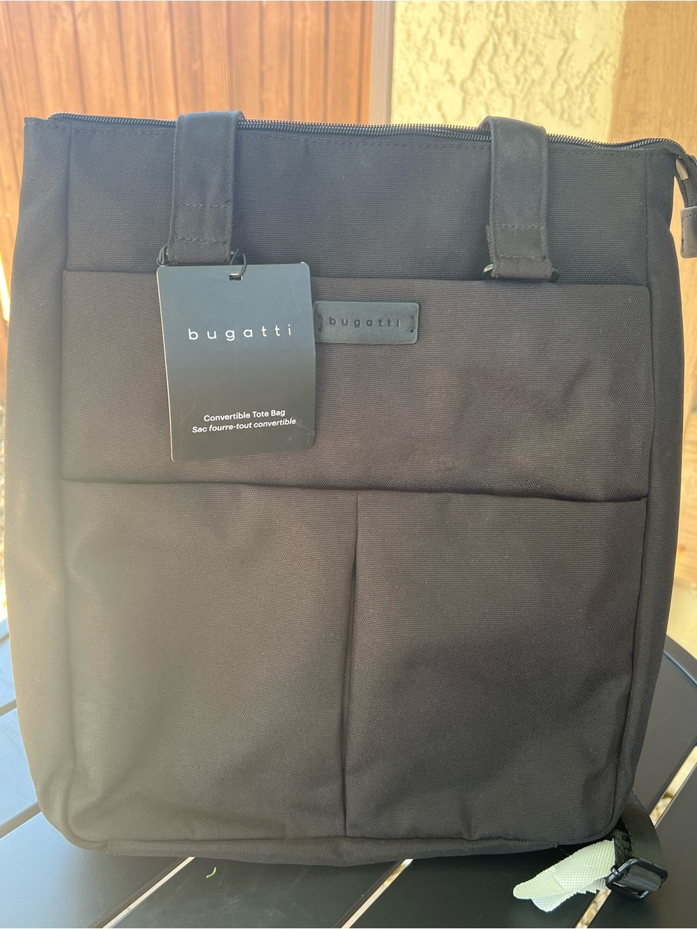 Bugatti Black Convertible Tote-to-Backpack